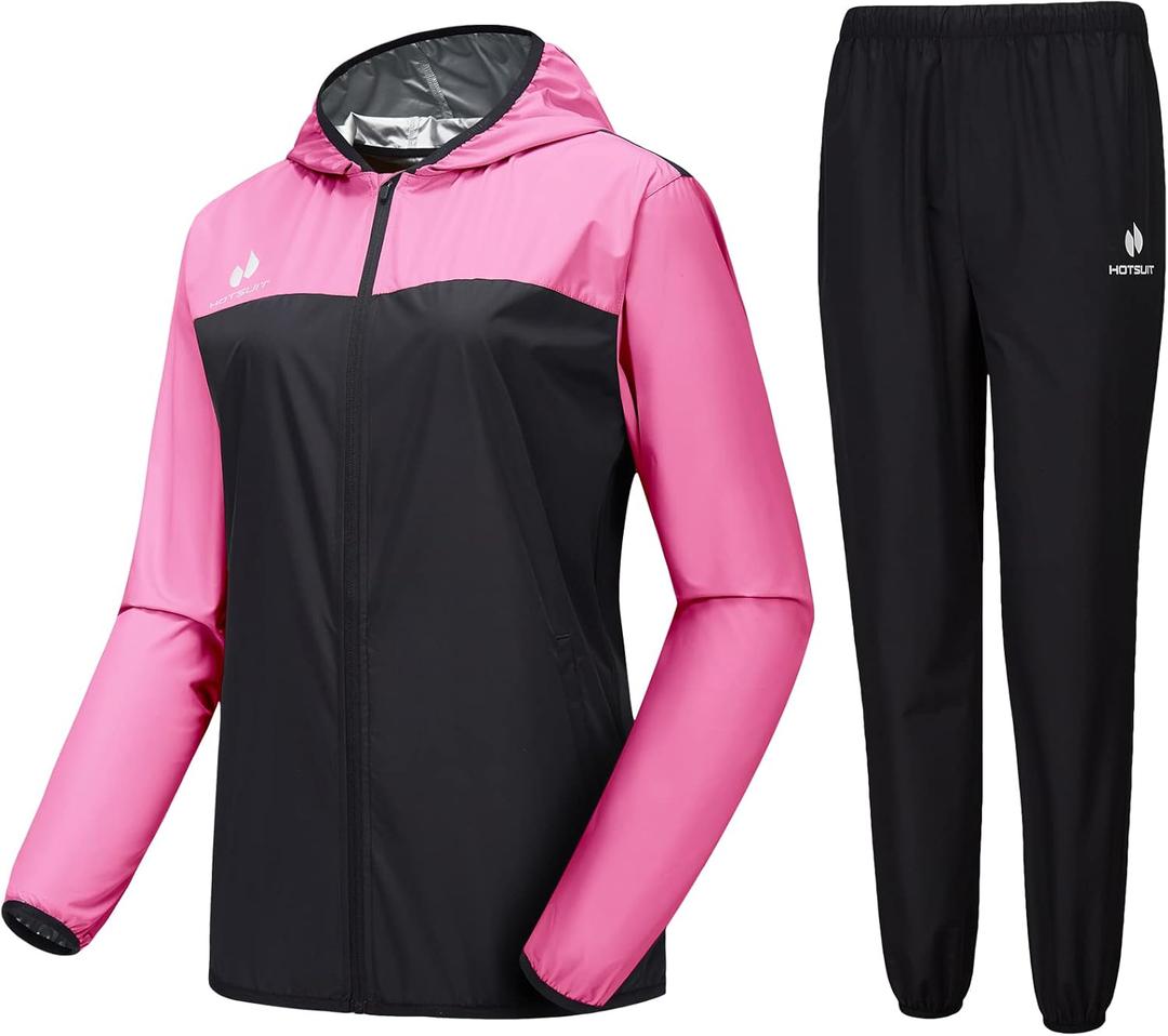 HOTSUIT Sauna Suit for Women Weight Loss Sweat Suits Sauna Jacket Pant Machine Washable Anti Rip for Gym Workout Exercise, XL