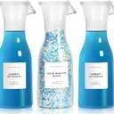 Laundry Detergent Dispenser Bottle 40oz with Waterproof Label for Detergent, Soap, Fabric Softener, Scent Booster Beads, Sturdy PET Bottle for Laundry Room Decor 3 Pack