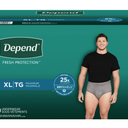 Depend Fresh Protection Adult Incontinence Underwear for Men, Extra-Large - Grey, 80 ct.