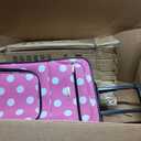 Rockland Fashion Softside 2 Piece Luggage Set, Expandable, (14" Tote/19" Upright), Pink Dot