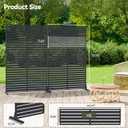 Outdoor Privacy Screen 72" H x 47" W Decorative Privacy Fence, Air Conditioner Fence, Divider Privacy Screens with Stand, Weather-Resistant Freestanding Panel for Patio, Balcony, Garden