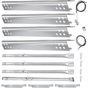 Welbocom 17.75" Grill Burner Kit for Charbroil Performance 4 & 2 Burner Grills 463342119 463377319 463347019;Charbroil Grill Replacement Parts;Char Broil Grill Replacements;Heat Shield (4-Burner)