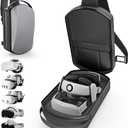 Carrying Case Sling Bag Compatible with Meta Quest 2,3,3S/Vision Pro & 2/Elite Strap/BOBOVR S3 PRO/Kiwi design Battery & ALL SIZE VR Headset Controller Accessories, Crossbody Shoulder Backpack (Grey)