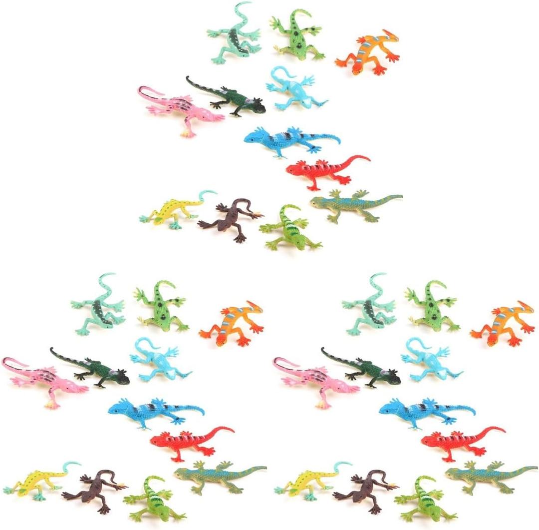Toyvian 36pcs Colorful Fake Plastic Lizard Toys Action Figure Reptile Toy Lizards Realistic Favors Trick for Kids Adults Carnivals Halloween Joking Decor and Kids Learning Props