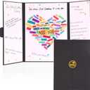 Farewell Guest Book, Farewell Gifts for Coworkers, Black Gold We Will Miss You Signature Board, Happy Retirement Party Decorations, Going Away, Goodbye Cards for Coworker Leaving