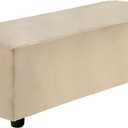 Uxcell Stretch Foot Stool Cover Rectangular Square Foot Stool Slipcover with Elastic for Footstool Living Room Bedroom Fit Length 101-127cm / 39.76"-50", L-Large, Taupe