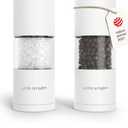 LARS NYSØM Salt and Pepper Grinder Set I Salt and Pepper Mills with Adjustable Ceramic Grinder 2 pieces I Manual Design Spice Mill Set (Pure White