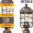 Outdoor Post Lights Dusk to Dawn Lamp Post Light Fixture with Water Ripple Glass Industrial Lantern Cage, Outdoor Pole Lights Pillar Light Posts for Outside Yard Garden, Set of 2