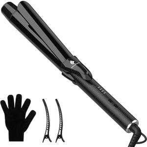 MiroPure Curling Iron, 1 1/4 Inch Hair Curling Iron with Extra Long Tourmaline Ceramic Barrel, Curling Iron with Ionic Technology, Professional Curling Wand, Dual Voltage, Glove Included