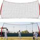 Wemily 20x10 ft Backstop Net with Carry Bag - Heavy Duty Full-Size Ball Barrier Netting for Baseball Softball Lacrosse Soccer Hockey & Basketball Practice - Portable Backyard Sports Training Screen