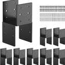 8 Pack 4x4 Heavy-Duty Post Caps Tie Bracket(Actual 3.5"x3.5"), High-Carbon Steel Wood Beam Support, Beam-Hanging Fixtures,Steel Post Anchor Connector, for Gazebo, Deck & Porch Post to Beam(Black)
