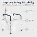 PELEGON Toilet Safety Rails (350 lb) - Adjustable Toilet Safety Frame & Rails, Toilet Safety Rail for Elderly Adults, Toilet Handles for Seniors, Toilet Bars for Elderly & Handicap