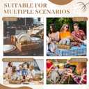 LemonRoad Wicker Utensil Caddy 6 Compartments Water Hyacinth Large Silverware Caddy with Handles Cutlery Basket Napkin Holder Boho Woven Flatware Organizer for Party Picnic Kitchen Countertop Hosting