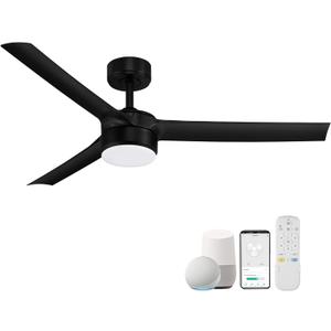 cumilo 52 inch Smart Ceiling Fans with Light and Remote Control,Dimmable LED Lights Silent DC Motor,Control via WIFI Alexa Google App,Outdoor Indoor Modern Ceiling Fans for Living Room Patio