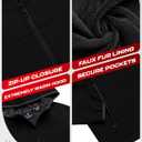 Spyder Mens Softshell Jacket - Faux Fur Lined Water Wind Resistant Performance Mens Fleece Jacket for Hiking Running Jogging (Black, XL)