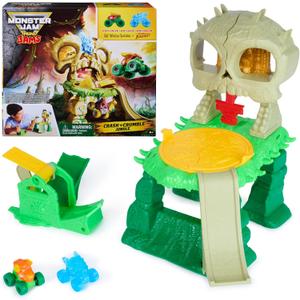 Monster Jam Mini Jams, Crash & Crumble Skull Escape Playset, 2 Exclusive Die-Cast El Toro Loco and Dragon Monster Trucks, Kids Toys for Boy and Girls Ages 3 and up