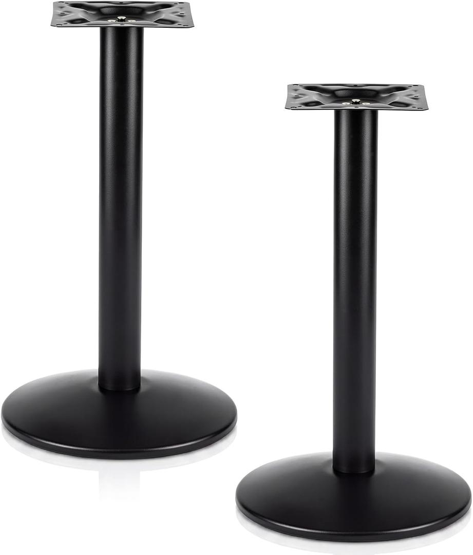 Leinuosen 2 Pack Cast Iron Round Pedestal Table Base, 28" Tall, 18" Dia
