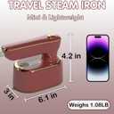 Travel Steamer Iron for Clothes Mini - Portable Ironing Machine Travel Small Size Portable Steamer Travel College Dorm Home Essentials (Winered)