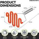 3 x Urbanstrive Non-Scratch Silicone Potato Masher Kitchen Tool, Potatoes Masher Potato Masher Stainless Steel Wrapped In Premium Silicone, Potato Smasher, Orange