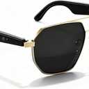 2026 Ai Smart Glasses, Ai Real-Time Translation with 164 Languages, Classic Pilot Sunglasses, Equipped with Voice Assistant/Ai Call, Ip65 Waterproof,Ai Glasses for Men & Women