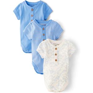 Gymboree Baby And Newborn Short Sleeve Bodysuits (Preemie, Sky Blue)