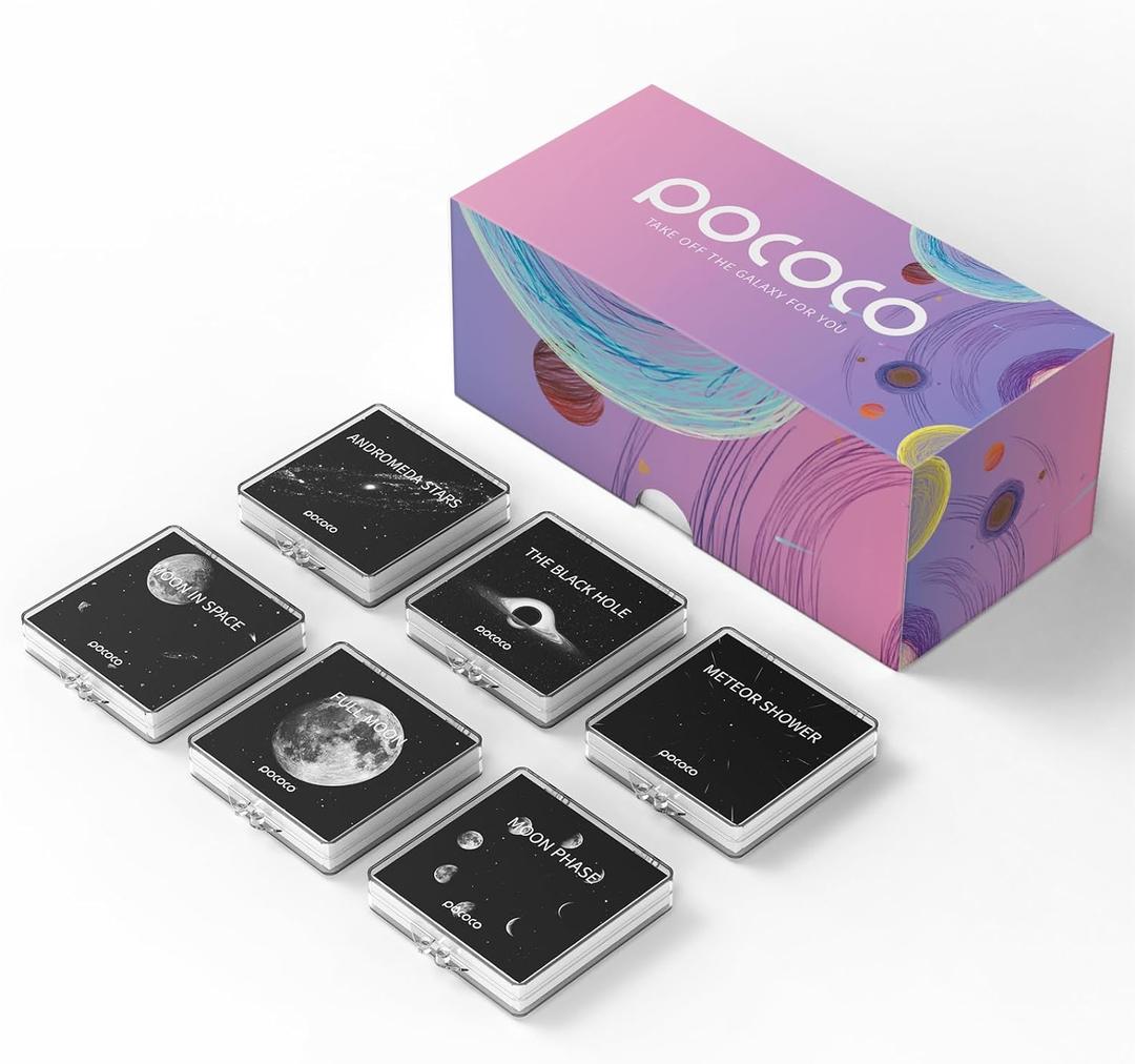 POCOCO Moon and Stars Series Discs, 5K Resolution, Realistic Patterns, 6 Pieces