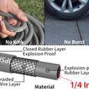 Pressure Washer Hose 100ft 4200PSI with 3/8 Quick Connect, 1/4 Commercial Grade Steel Wire Braided Kink Resistant Power Washer Extension Hose, Flexible Replacement Hose Adapter Set