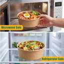 PakTalk 50 Pack Disposable Salad Bowls with Lids, 17oz Round Microwave-Safe Meal Prep Containers for Food Storage, BPA-Free Leakproof Heavy Duty Paper Bowls, Perfect for Parties, Picnics, Takeout