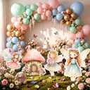 Honoson 4 Pcs Large 24" x 32" Fairy Cardboard Cutouts, Fairy Party Yard Signs Decoration for Baby Shower Birthday Party Supplies Mushroom Flower Forest Lawn Wonderland Garden Decor, 21.65 x 29.53 inches