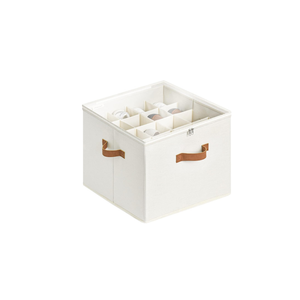 StorageWorks Shoe Organizer for Closet, Fits up to 16 Pairs, Shoe Cubby Storage Containers with Adjustable Dividers and Clear Cover, Beige