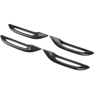 Qiilu Door Handle Cover Carbon Fiber Abs 4Pcs Car Anti Freezing Replacement for Y