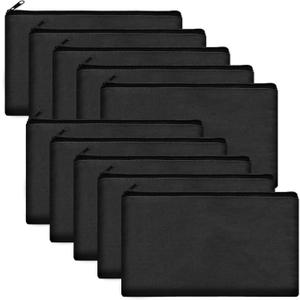 Legigo Blank Canvas Bag Zipper Pouch Makeup Bags Bulk - Multi-Purpose Canvas Pencil Pouch with Sturdy Zipper, Cosmetic Bag Travel Toiletry Bag for DIY Craft Projects, Storage (8.3 x 5 inches) (Black)