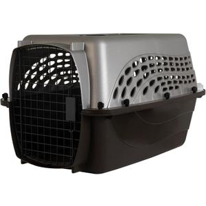 Petmate Dog Crates for Small Dogs & Cat Carriers, Two-Door Plastic Pet Kennel, Top & Front Loading, Made in USA, 24" For Pets Up To 15 lb, Pearl Tan, 24.0"L x 16.8"W x 14.5"H