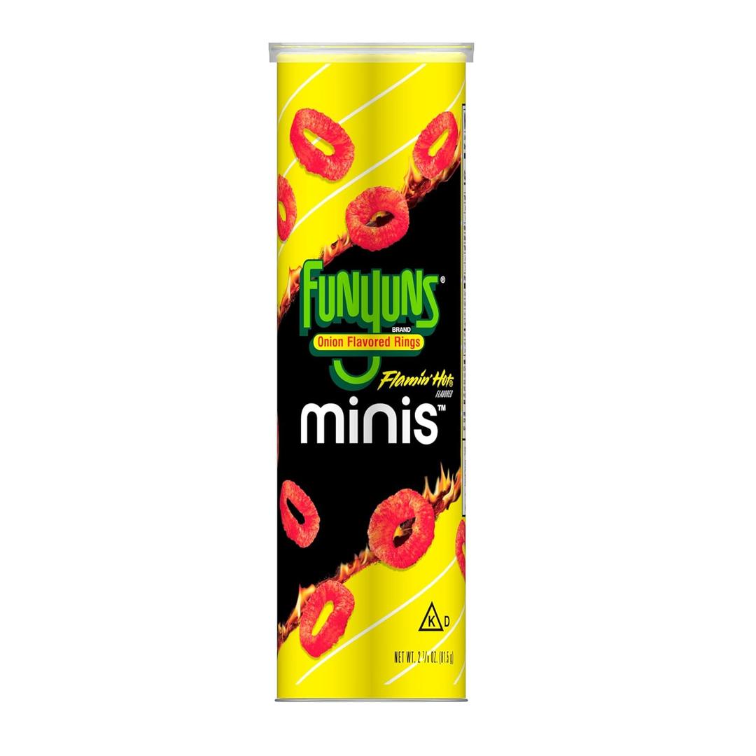 2 x Minis, Funyuns Flamin Hot, 2.875 Ounce Canister (EXP 04/21/26)