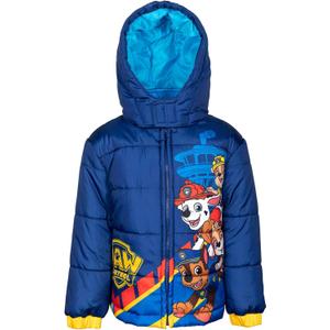 Paw Patrol Rubble Marshall Chase Zip Up Puffer Jacket Toddler to Big Kid (4T, Navy)
