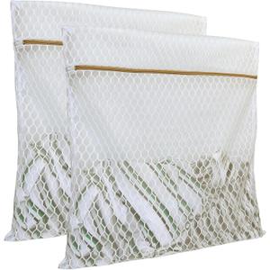 2 Pack Laundry Bag, Durable Big Honeycomb Mesh Laundry Bags Suitable for Delicate Clothes Washing 24 x 24 Inches (2 XX-Large)