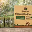 MossyPaws Biobased Dog Poop Bags 360 Count (24 Rolls) Plant-Based, Leak-Proof, Durable Eco-Friendly Pet Waste Bags with Recyclable Packaging 9x13 Inch Fits All Dispensers
