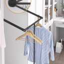 Pull Down Closet Rod for Hanging Clothes, Wardrobe Lift Rail Aluminum Alloy Organizer, Side Mounted Closet Rod for Kitchen Bedroom High Cabinets, 66 lbs Load Capacity (Black, 33.4"-45.3")