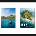 DUENPY 11x14 Picture Frame, 5x7 Collage Picture Frame, Displays Two 5x7 inch Photos, or 11x14 (Without Mat) Available for Wall Mount or Table Top Horizontal and Vertical Display, Black