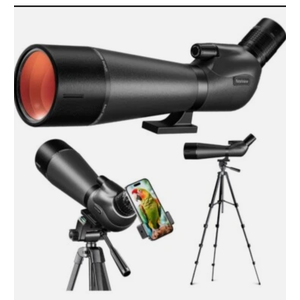 Nexiview 25-75x80 HD Spotting Scope with 64in Tripod and Upgraded Phone Adapter, Clear Image with BAK4 Prism Spotting Scopes for Target Shooting, Bird Watching, Hunting, Wildlife Viewing（Black）