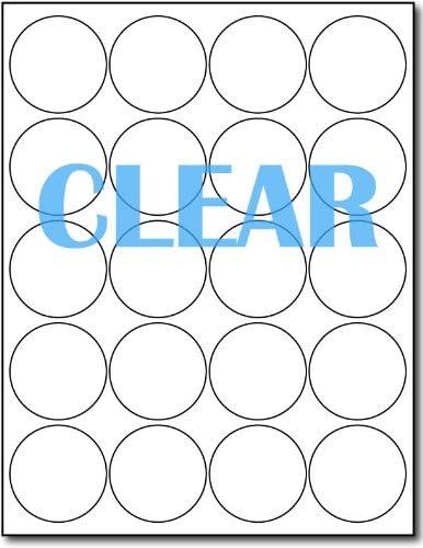 Crystal Clear Labels for Laser Printers - 2" Round - 10 Sheets / 200 Cirular Labels