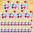 24 Pcs Valentines Day Gifts for Kids 5 Colors Heart Paint Watercolor Set with Paintbrush Washable Valentines Water Color Painting Kit Party Favor Exchange Gift for Classroom School(Square)