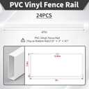 Yaocom 24 Pieces 7/8" x 3" PVC Picket Pack White Vinyl Picket Fence Parts for Outdoor Backyard Garden