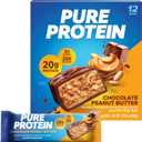Pure Protein Bars, High Protein, Nutritious Snacks to Support Energy, Low Sugar, Gluten Free, Chocolate Peanut Butter, 1.76oz, 12 Count (Packaging May Vary) (EXP 07/23/26)