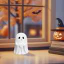 Halloween Decor Ghost Figurine, Spooky Resin Ghost Statue, Cute Finger Ghost Figurines, Gothic Resin Halloween Decoration for Indoor Tabletop Home Decor (Style-C)