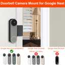 Anti-Theft Mount Compatible with Google Nest Doorbell (Battery), No Drill Adjustable Mounting Bracket Holder Accessories for Apartment Rentals, Enhanced Protection Doorbell Mount Bracket