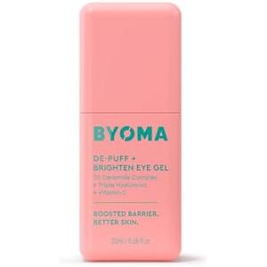 BYOMA De-Puff + Brighten Eye Gel - Lightweight Gel Eye Cream for Dark Circles, Puffiness & Wrinkles - Under Eye Cream With Hyaluronic Acid & Vitamin C - Barrier Repair Skincare - 0.68 fl. oz