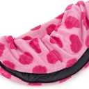 Lesure Donut Dog Bed Cover Medium Washable Replacement Cover Jacquard Shaggy Plush for Cute Pet Cat Mat 30x30x8 Inches, Tickled Pink