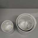 Kitchen Utensil Holder, Farmhouse Embossed Cooking Utensils Holder, White Ceramic Utensil Crock for Countertop, Large Utensil Organizer for Spatula, Spoon, Fork, Chopsticks, Set of 3