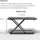 Standing Desk Converter Height Adjustable,Keyboard Riser for Stand Up Desk Riser, Easy Lift Height Converter Computer Workstations Home Office Study Room Portable Small Table Black Size 23.6 Inch D